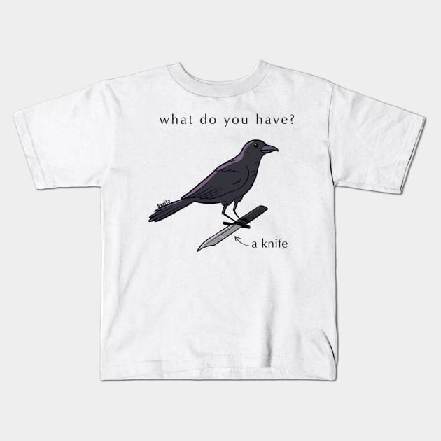 Knife Crow 3 Kids T-Shirt by jastinamor